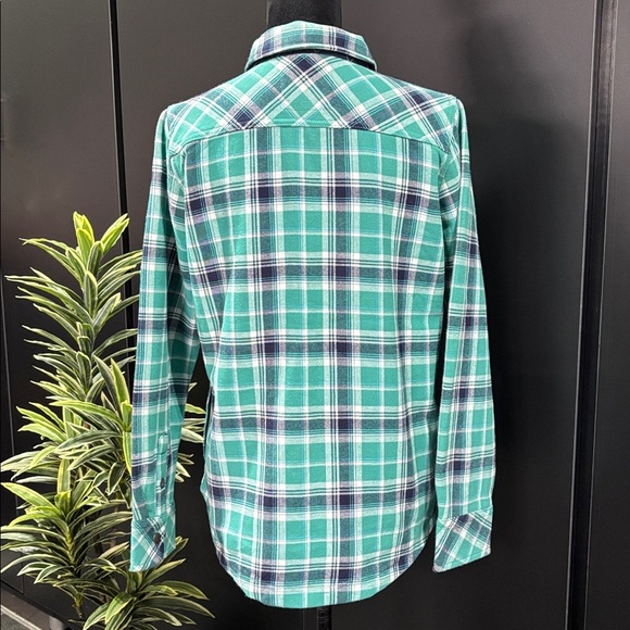 GARAGE Fleece Lined,plaid flannel shacket/top, hip pockets,snap up, heavy,warm - Picture 5 of 11